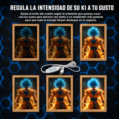 Aura Saiyan LED - Cuadro Luminoso con Efecto Transformación