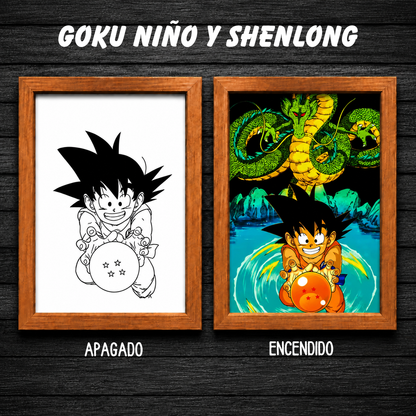 Aura Saiyan LED - Cuadro Luminoso con Efecto Transformación