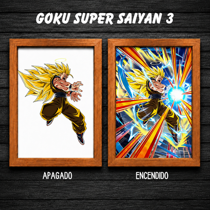 Aura Saiyan LED - Cuadro Luminoso con Efecto Transformación