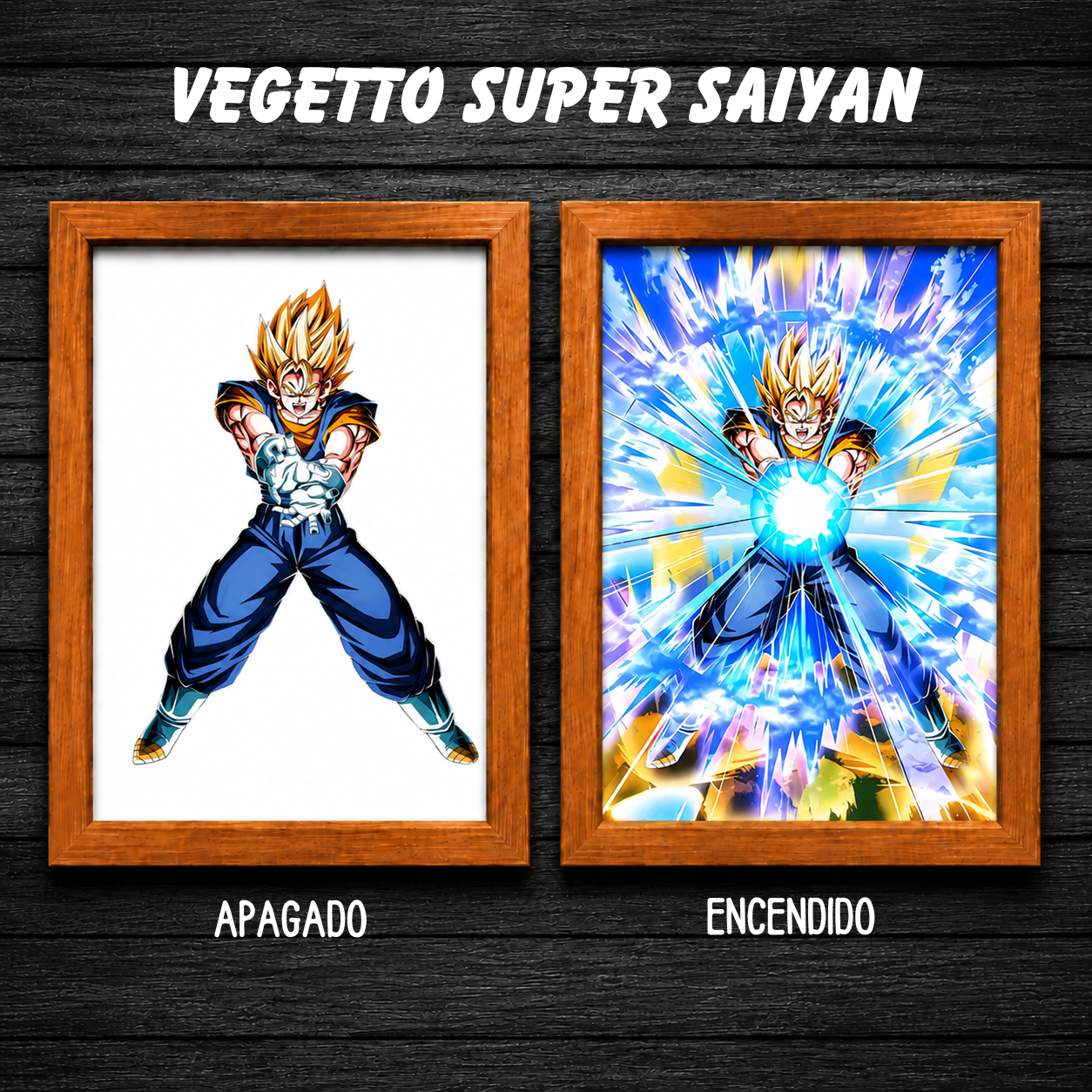 Aura Saiyan LED - Cuadro Luminoso con Efecto Transformación