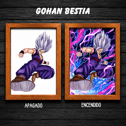 Aura Saiyan LED - Cuadro Luminoso con Efecto Transformación