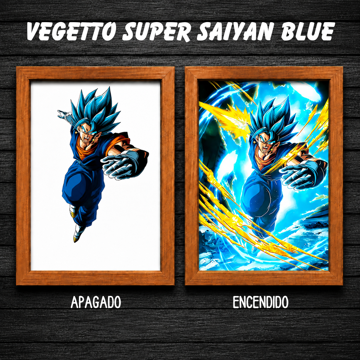 Aura Saiyan LED - Cuadro Luminoso con Efecto Transformación