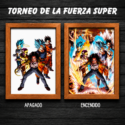 Aura Saiyan LED - Cuadro Luminoso con Efecto Transformación