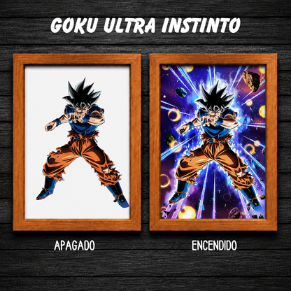 Aura Saiyan LED - Cuadro Luminoso con Efecto Transformación