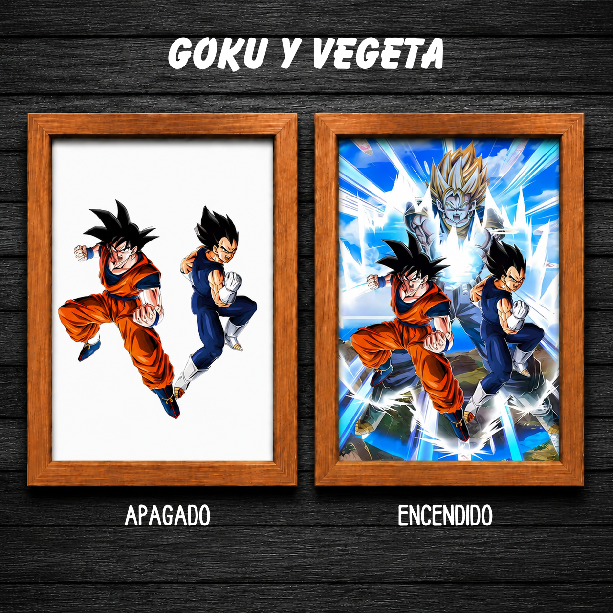 Aura Saiyan LED - Cuadro Luminoso con Efecto Transformación