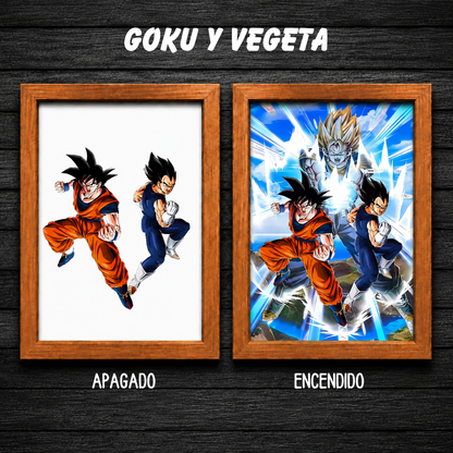 Aura Saiyan LED - Cuadro Luminoso con Efecto Transformación