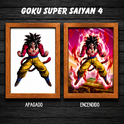 Aura Saiyan LED - Cuadro Luminoso con Efecto Transformación