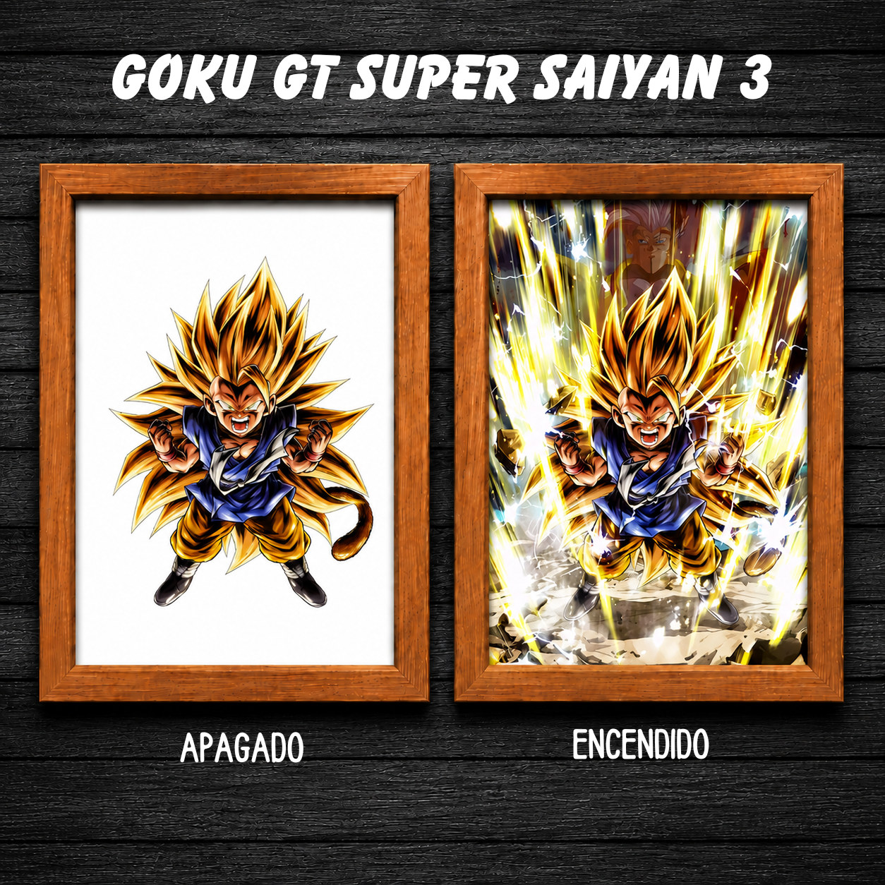 Aura Saiyan LED - Cuadro Luminoso con Efecto Transformación