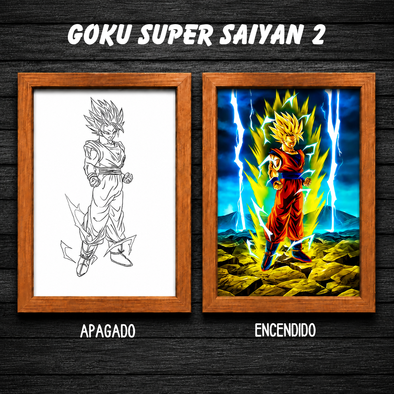 Aura Saiyan LED - Cuadro Luminoso con Efecto Transformación