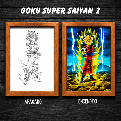 Aura Saiyan LED - Cuadro Luminoso con Efecto Transformación