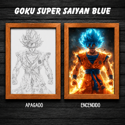 Aura Saiyan LED - Cuadro Luminoso con Efecto Transformación