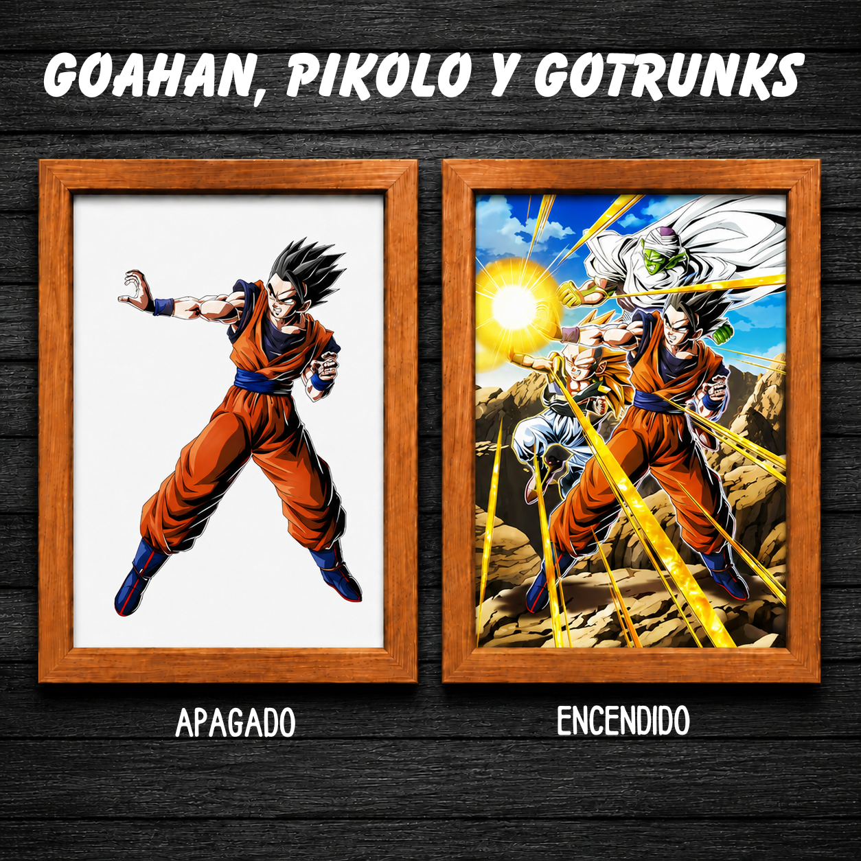 Aura Saiyan LED - Cuadro Luminoso con Efecto Transformación