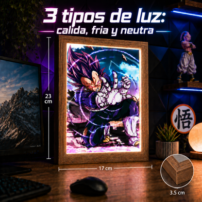 Aura Saiyan LED - Cuadro Luminoso con Efecto Transformación